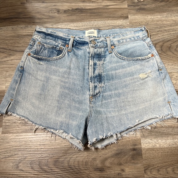 Citizens Of Humanity Light Blue High Waist Women Shorts - Picture 2 of 8